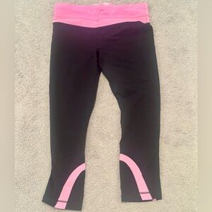 Lululemon Run Inspire Crop Leggings Black Pink